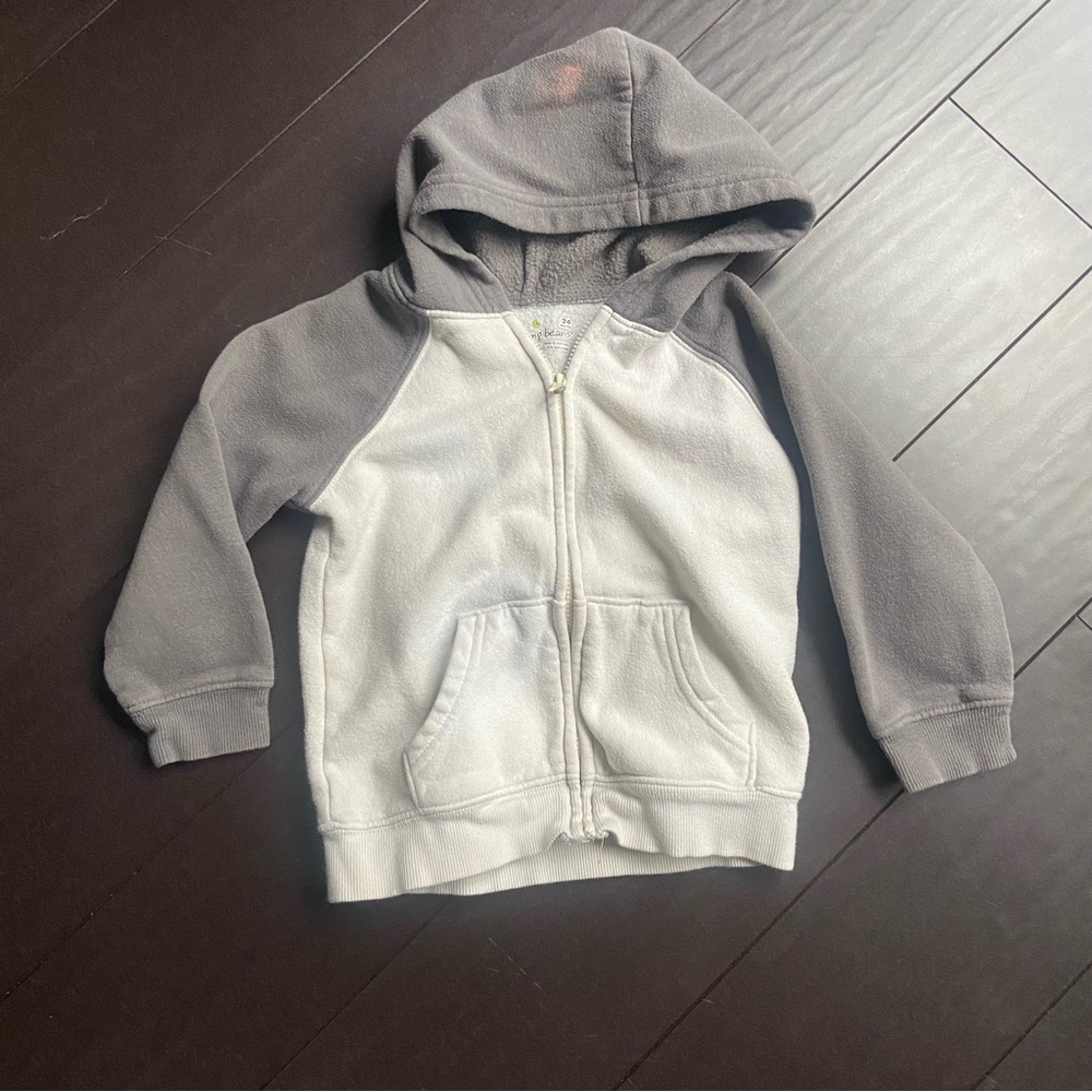 Free with $15 purchase Jumping beans gray & cream zip up hoodie 24M playwear